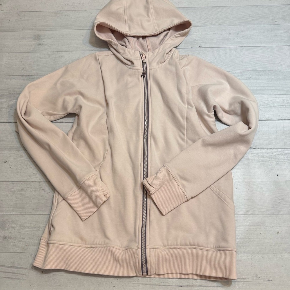 Athleta girl light‎ pink peach zip up hooded sweatshirt XXL 16